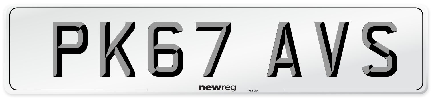 PK67 AVS Number Plate from New Reg